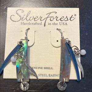 Silver Forest Blue and Silver Earrings